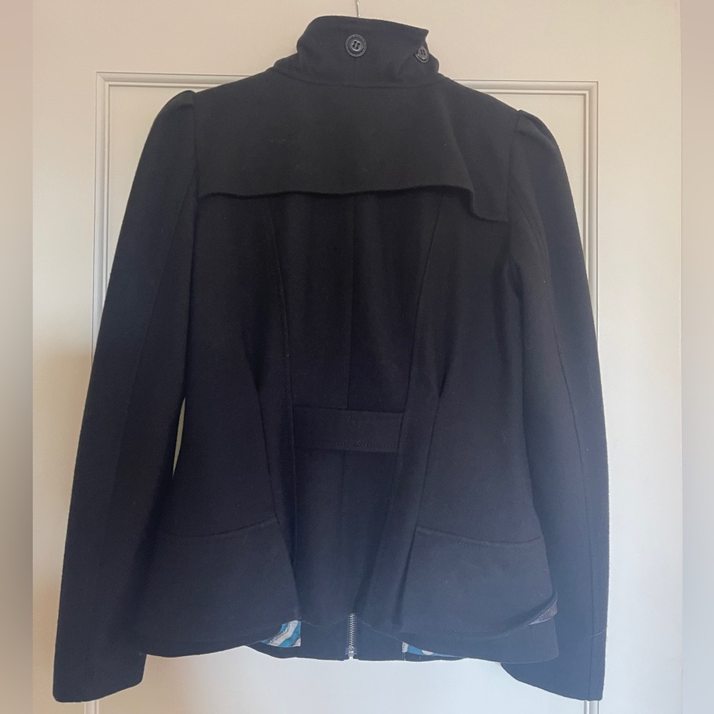 Anthropologie Idra Wool Ruffle Military Inspired Jacket - Picture 5 of 8